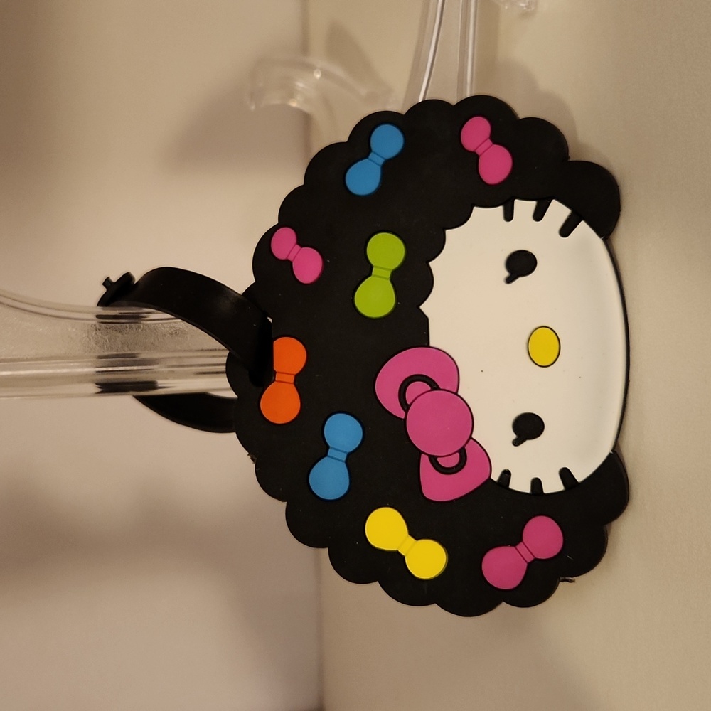 Hello Kitty Black and Pink Rubber Luggage Tag.